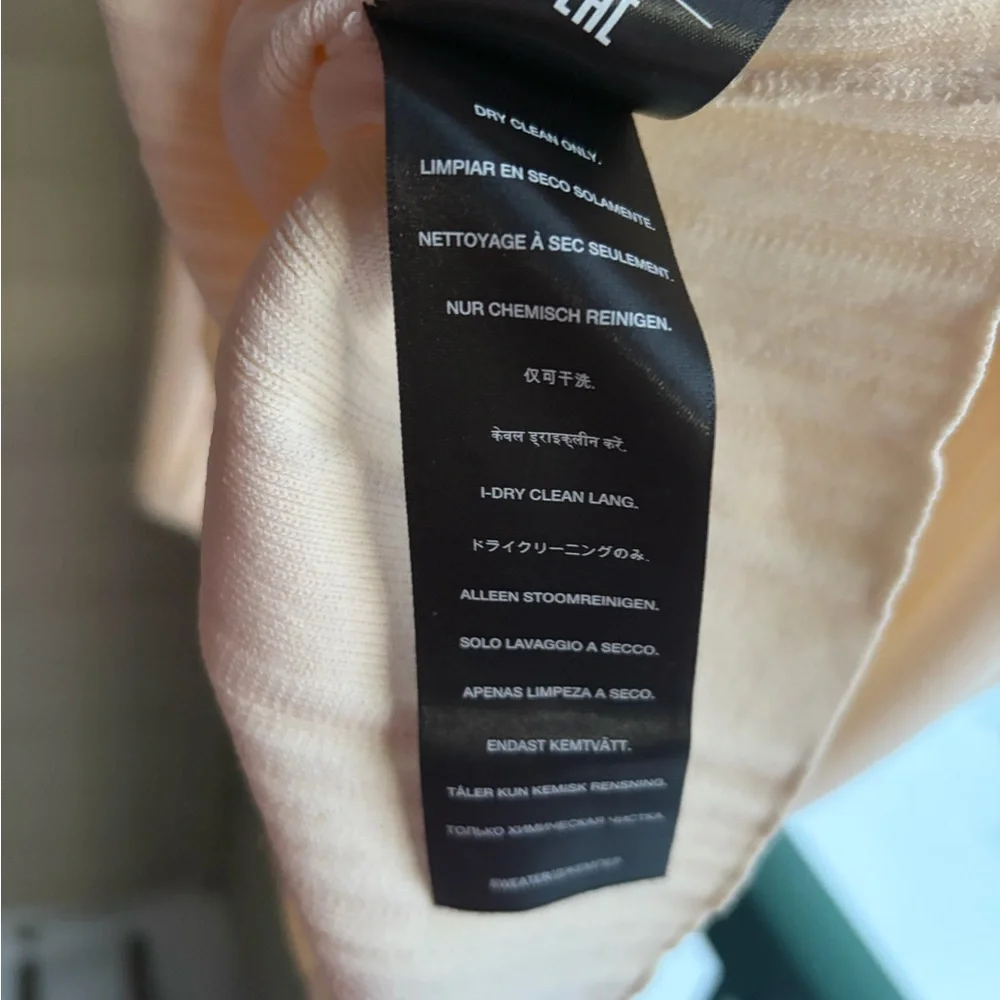 🆕7 For All Mankind Cream Ribbed Knit Top Open Back Cutout Stretchy Casual Size L - Picture 17 of 17